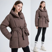 Ewa - Chic Winter Coat with Belt