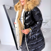 Sofia - Quilted Coat with Hood and Fur