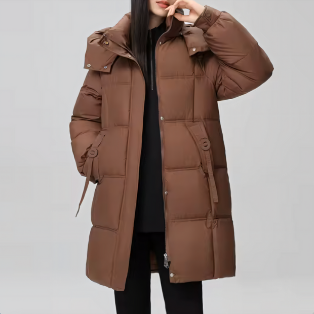 Caroline - Quilted Long Women's Coat